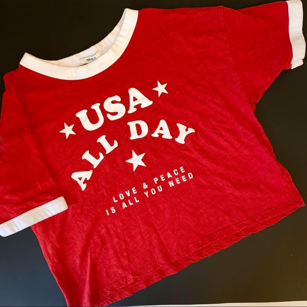F21 USA Crop Top - Picture 1 of 1